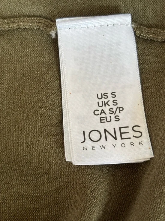 Jones New York Open-Front Olive Green Women's S Cardigan Sweater Nice Weight - Picture 5 of 9